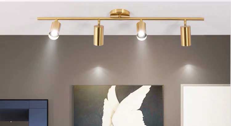 金色LED黃銅色燈創(chuàng)意軌道服裝店射燈