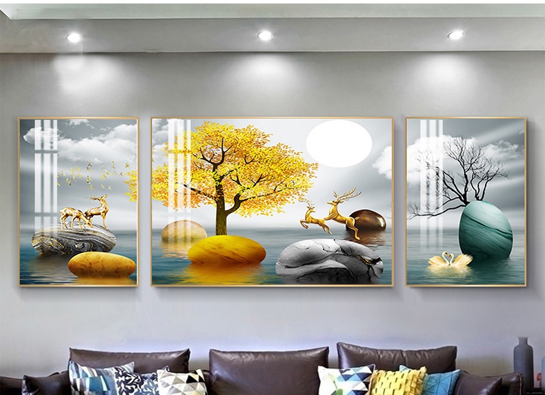 三聯(lián)畫現(xiàn)代簡(jiǎn)約掛畫大氣輕奢墻壁畫