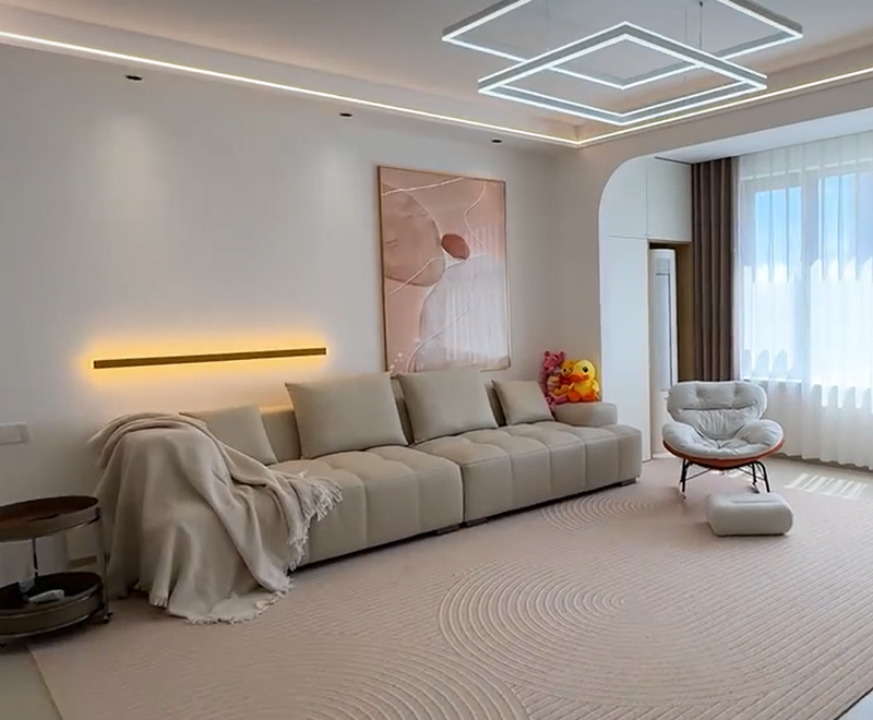 大慶·欣悅里138㎡原木奶油風(fēng)整裝修實景拍攝